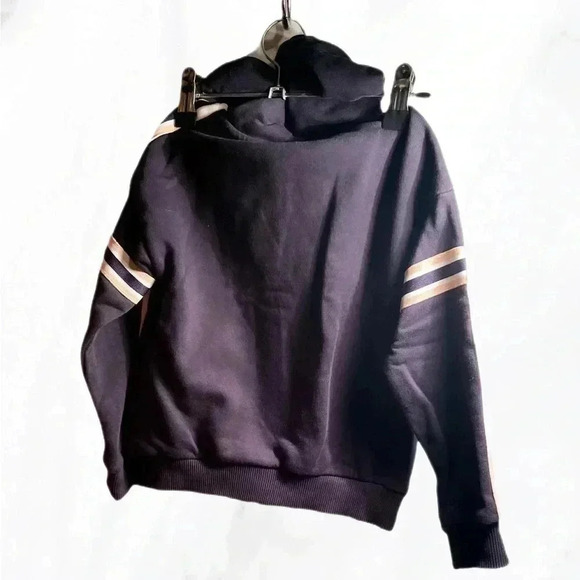 Authentic Chloe girls designer full zip navy pink stripes long  sleeve hoodie 5 - Picture 3 of 6